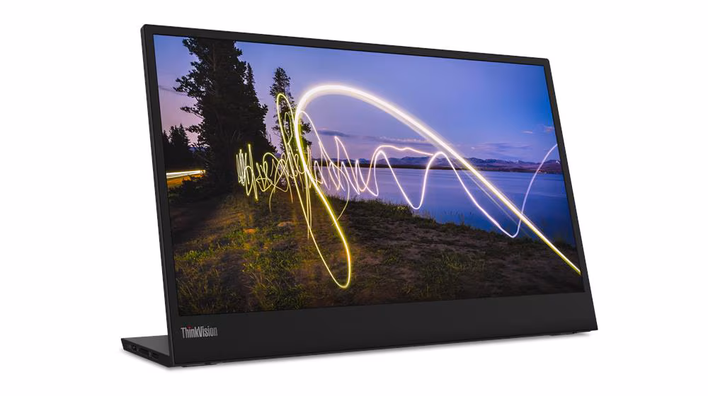 Lenovo ThinkVision M15 Monitor, 15.6" FHD (1920x1080) IPS display, Anti-glare 16:9, 6 ms response time, Raven Black