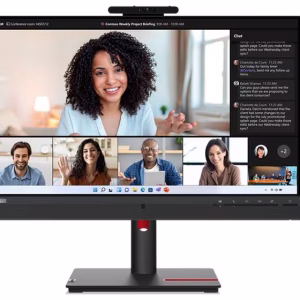 LENOVO THINKVISION T24MV-30 24" FHD IPS Monitor, 75Hz refresh rate, 4 ms response time, 5MP IR+RGB camera, 2x5W integrated speakers, Black