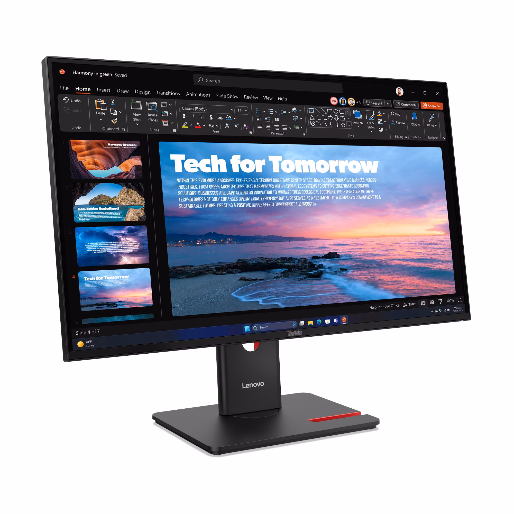Lenovo ThinkVision T27QD-40 27″ QHD Monitor, USB Type-C (up to 100W* PD), 48-120 Hz variable refresh rate, Black