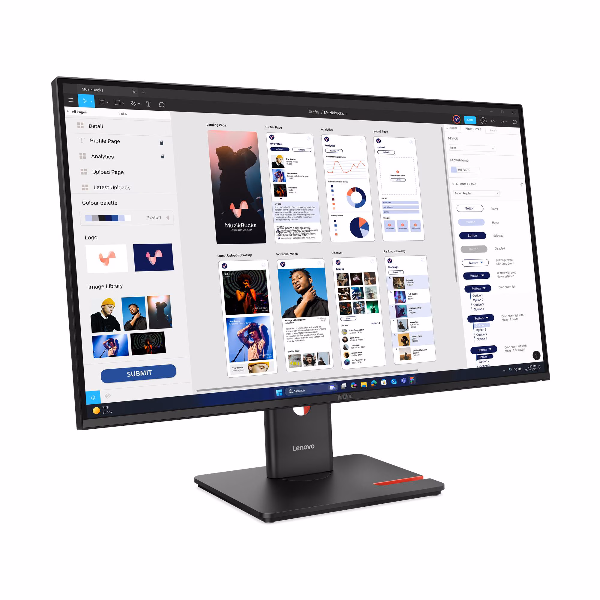 Lenovo ThinkVision T32UD-40 32″ UHD Monitor, IPS Display, 48–60 Hz Dynamic Refresh Rate, USB-C one cable docking monitor, Black