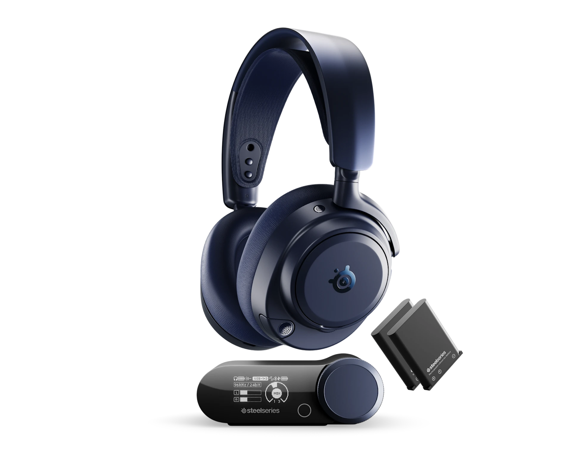 SteelSeries Arctis Nova Pro Omni Wareless Gaming Headphone, Active Noise Cancellation, Compatible with PC, PS5, Xbox, Switch, and more, 61723 - Midnight Blue - Image 1