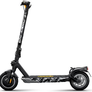 Jeep 2xe Urban Camou Electric Scooter, 45km Range, 25km/h Max Speed, 48V 9.6Ah 461Wh Battery, Cruise Control, LED Lamps, Tubeless Front/Rear Tires, Foldable & Portable, Black