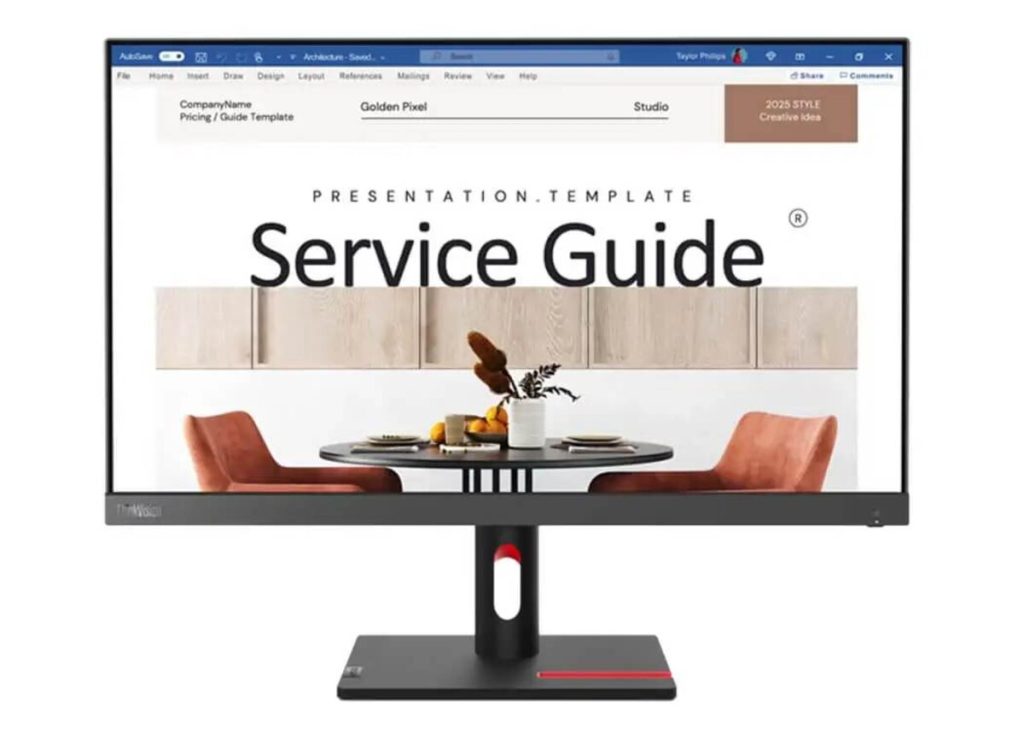 Lenovo ThinkVision S24i-30 24″ FHD Monitor, IPS Panel, 99% sRGB, 100 Hz Refresh Rate, Black