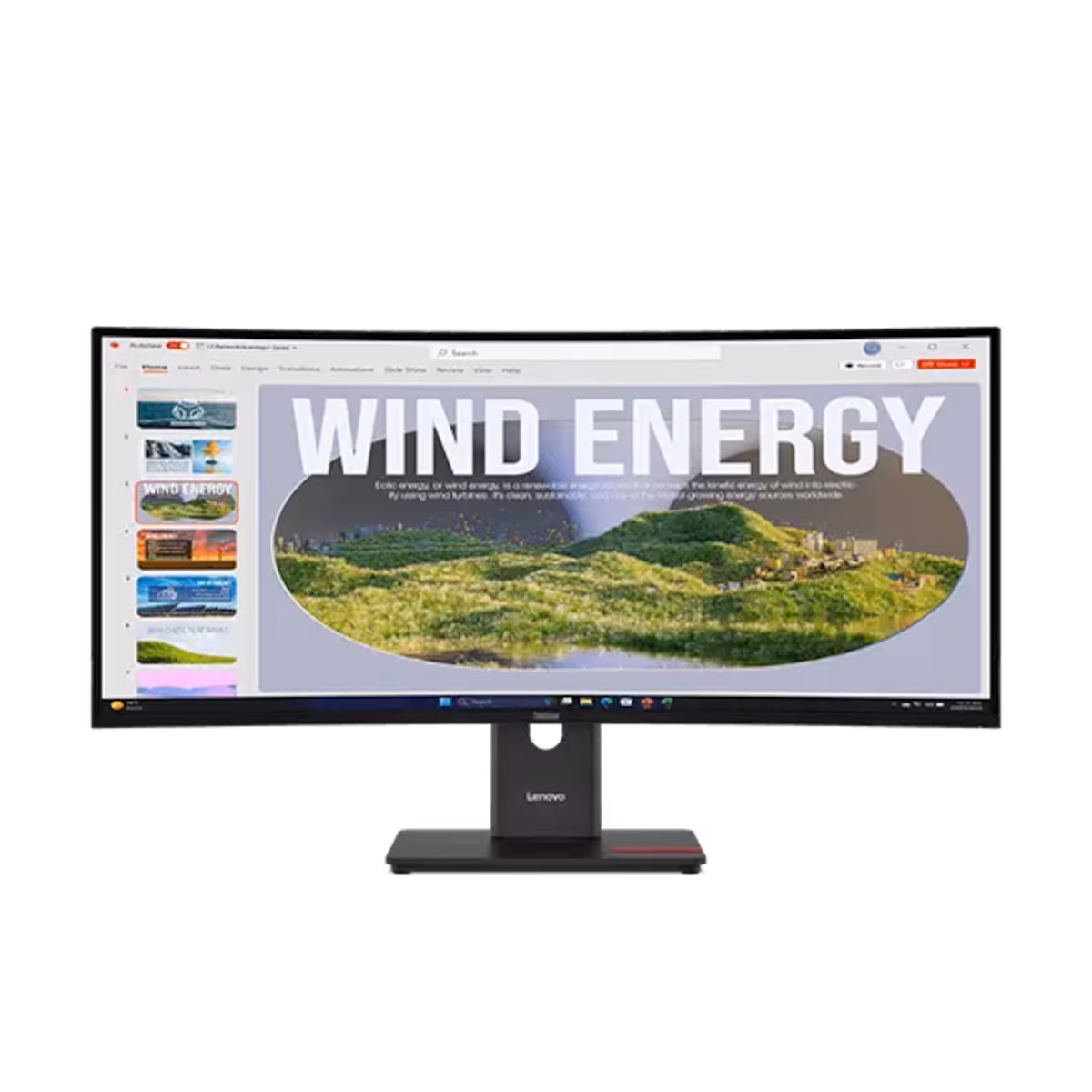 ThinkVision T34WD-40 34" WQHD Monitor, VA panel, 48-120 Hz variable refresh rate, USB-C one cable docking monitor, Black