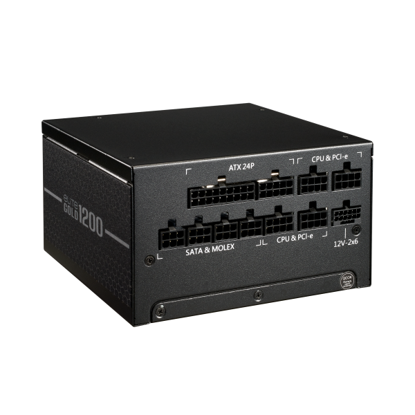 Cooler Master Elite Gold 1200 1200W Power Supply, 80+ Gold Certified, INTEL ATX 3.1, FDB long-life bearing fan, PCie 5.1 support, Black, MPW-C001-AFAG-BUK - Image 2