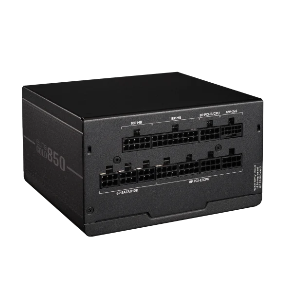 Cooler Master Gold 850 Power Supply, 80+ Gold Certified, INTEL ATX 3.1, FDB long-life bearing fan, PCie 5.1 support, Black, MPX-8505-AFAG-BUK - Image 2