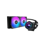 Cooler Master MasterLiquid Core Nex Series 240mm Liquid Cooler, Rotatable pump cover design, 240mm radiator, Lite 120 ARGB fan*2, ARGB, 400mm tubing length, Black, MLX-D24M-A18PA-R1