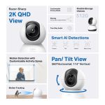TP-Link Tapo TC72 Pan/Tilt AI Home Security Wi-Fi Camera, White - Image 2