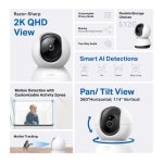 TP-Link Tapo C220 Pan/Tilt AI Home Security Wi-Fi Camera, White - Image 2