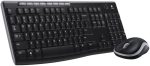 Logitech MK270 Wireless Keyboard and Mouse Combo for Windows, 2.4 GHz Wireless, Compact Wireless Mouse, 8 Multimedia and Shortcut Keys, PC/Laptop, English/Arabic, Black, 920-004519