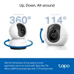TP-Link Tapo TC72 Pan/Tilt AI Home Security Wi-Fi Camera, White - Image 4