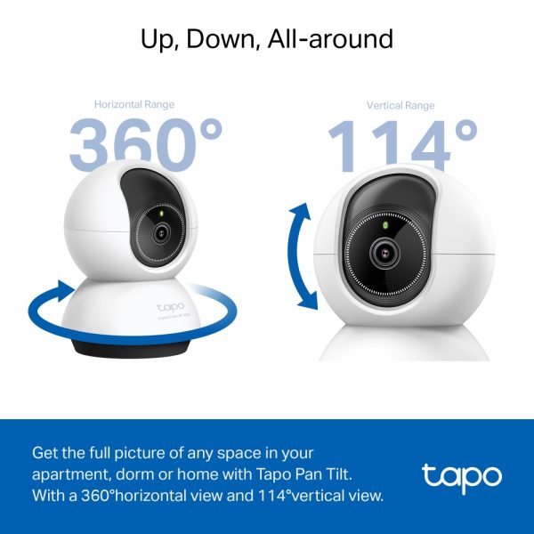 TP-Link Tapo TC72 Pan/Tilt AI Home Security Wi-Fi Camera, White - Image 4