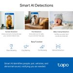 TP-Link Tapo TC72 Pan/Tilt AI Home Security Wi-Fi Camera, White - Image 5