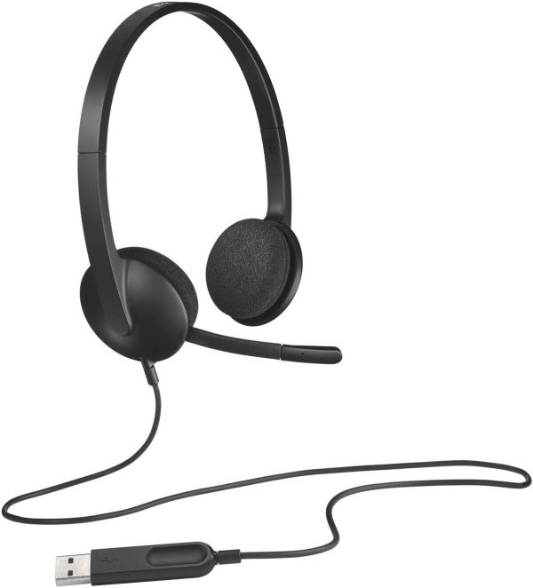 Logitech H340 Wired Headset, Stereo Headphones With Noise-Cancelling Microphone, Usb, Pc/Mac/Laptop - Black, 981-000475 - Image 5