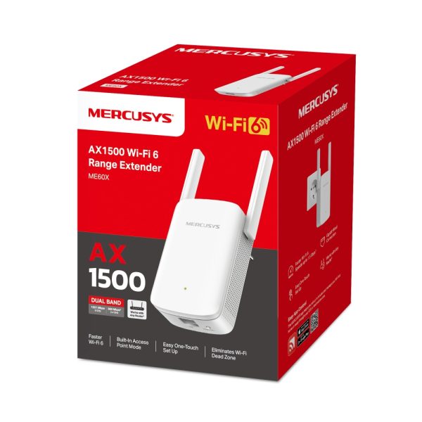 Mercusys ME60X AX1500 Wi-Fi 6 Range Extender, White - Image 8