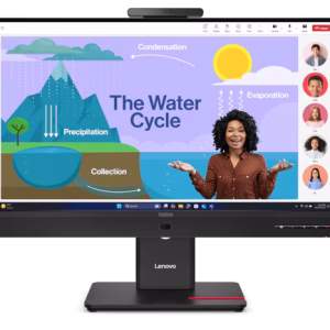 Lenovo ThinkVision T24D-4v 23.8" FHD USB-C Docking Video Conferencing Monitor, IPS Panel, 5MP Camera, 2*5W Speaker, Black, 64B7UAT1UK