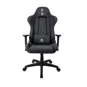 Arozzi Torretta Soft Fabric Material Gaming Chair, 3D Armrests, Adjustable Lumbar Pillow, 120kg Weight Capacity, Dark Gray, TORRETTA-SFB-DG2
