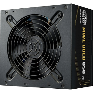 Cooler Master MWE GOLD 650 V3 ATX 31 Power Supply, 80+ Gold Certified, 120mm HDB Fan, Non-Modular, Peakpower 200 percent, Black, MPE-6502-ACAAG-3BUK