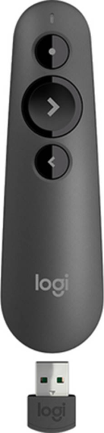 Logitech R500s Laser Presentation Remote, Bluetooth, USB-A Receiver, Presentation Clicker with Laser Pointer (Class 1) for Powerpoint, Keynote, Google Slides, for Windows/MacOS - Graphite, 910-005843 - Image 2