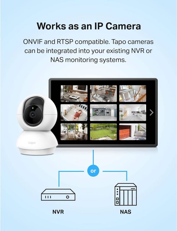 TP-Link Tapo C210 Pan/Tilt Home Security Wi-Fi Camera, 2K 3mp high-definition video, Night Vision, Motion Detection and Alerts, White - Image 6