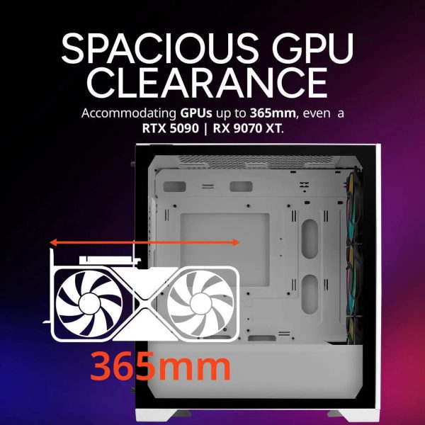 Cooler Master Elite 302 Micro-ATX High Airflow Minimalist PC Case, 365mm GPU Max, Compatible RTX 5080|RX 7090 XT, 280mm AIO Max, Type C, Tempered Glass, Triple 120mm aRGB PWM Fan, Intakes Grill, White, E302-WGNN-S00 - Image 9