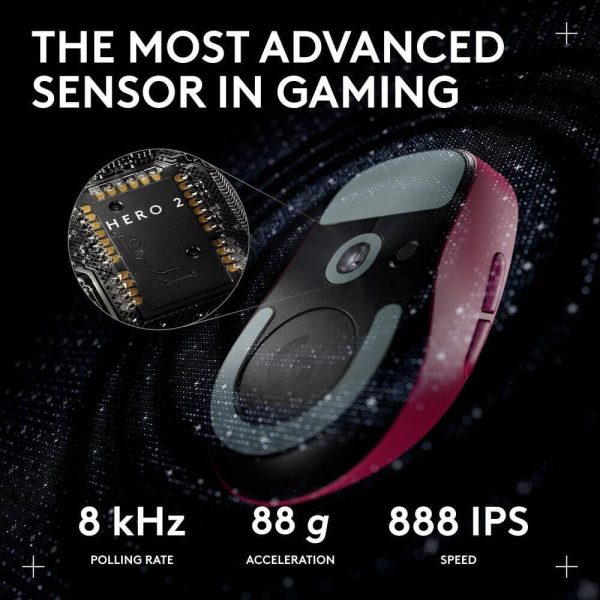 Logitech G PRO X SUPERLIGHT 2c wireless gaming mouse, 53 g pro-grade compact mouse with 5 programmable buttons, USB-C charging, 44K DPI sensor, up to 8 kHz polling for PC/Mac, Pink, 910-007546 - Image 5