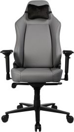 Arozzi Primo Full premium Leather Gaming Chair, Velour Neck Pillow, Up to 145kg Weight Capacity, Anthracite, PRIMO-PREM-AE