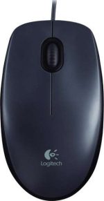 Logitech M90 Wired Mouse, 1000DPI Optical Tracking, Black, 910-001793