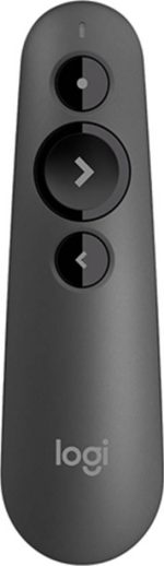 Logitech R500s Laser Presentation Remote, Bluetooth, USB-A Receiver, Presentation Clicker with Laser Pointer (Class 1) for Powerpoint, Keynote, Google Slides, for Windows/MacOS - Graphite, 910-005843