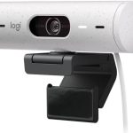 Logitech Brio 500 Full HD 1080p webcam with light correction, auto-framing, Off White, 960-001428