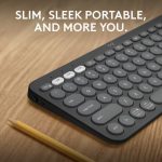 Logitech Pebble Keys 2 K380s, Multi-Device Bluetooth Wireless Keyboard with Customisable Shortcuts, Slim and Portable, Easy-Switch for Windows, macOS, iPadOS, Android, Chrome OS, ARA Layout - Graphite, 920-011867 - Image 2