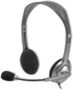 Logitech H110 Stereo Wired Headset, 3.5mm dual plug, Silver, 981-000271