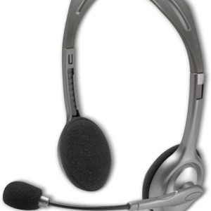 Logitech H110 Stereo Wired Headset, 3.5mm dual plug, Silver, 981-000271