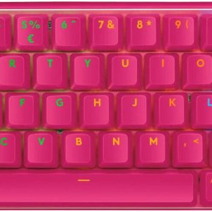 Logitech PRO X 60 Lightspeed Wireless 60% Gaming Keyboard, Tactile Switches, Magenta, 920-011949