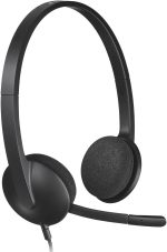 Logitech H340 Wired Headset, Stereo Headphones With Noise-Cancelling Microphone, Usb, Pc/Mac/Laptop - Black, 981-000475