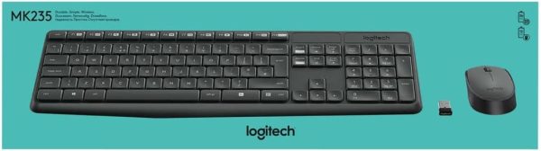 Logitech Mk235 Wireless Keyboard And Mouse Combo For Windows, 2.4 Ghz Wireless With Unifying Usb-Receiver, Wireless Mouse,15 Fn Keys, 3-Year Battery Life, Pc/Laptop, Arabic Layout - Grey, 920-007927 - Image 5