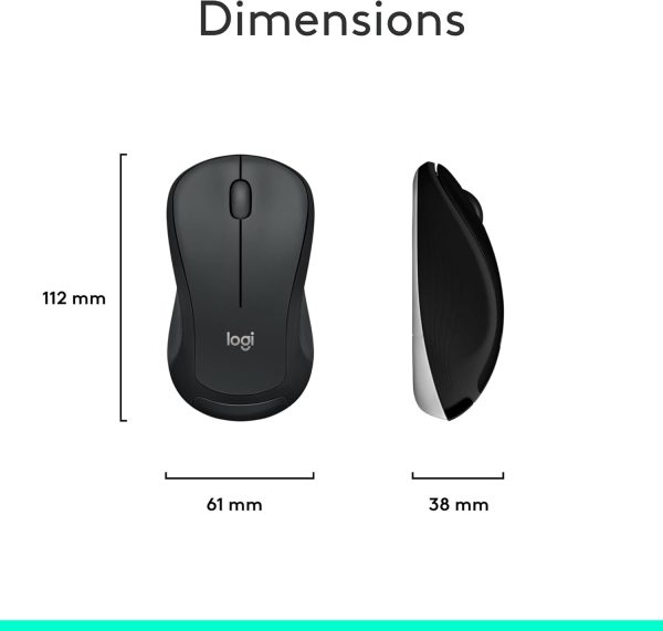 Logitech MK540 Advanced Wireless Keyboard and Mouse Combo for Windows, 2.4 GHz Unifying USB-Receiver, Multimedia Hotkeys, 3-Year Battery Life, for PC, Laptop, Arabic Layout - Black, 920-008693 - Image 8