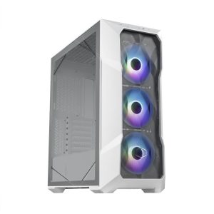 Cooler Master TD500 Mesh V2 Computer Case, ARGB & PWM Hub Included, Type C Connector, Top Removable, 3 x 120mm ARGB Fans, 360mm Radiator Support, Gaming Case, White, TD500V2-WGNN-S00