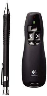 Logitech R400 Wireless Presentation Remote, 2.4 GHz USB-Receiver, Red Laser Pointer, 15-Meter Operating Range, 6 Buttons Intuitive Slideshow, Control Battery Indicator, Black, 910-001356 - Image 2