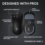 Logitech G PRO X SUPERLIGHT 2c wireless gaming mouse, 53 g pro-grade compact mouse with 5 programmable buttons, USB-C charging, 44K DPI sensor, up to 8 kHz polling for PC/Mac, Black, 910-007532 - Image 4