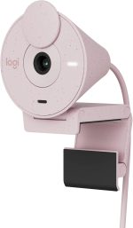 Logitech Brio 300 Full HD Webcam with Privacy Shutter, Noise Reduction Microphone, USB-C, Ceritified for Zoom, Microsoft Teams, Google Meet, Auto Light Correction - Rose, 960-001448