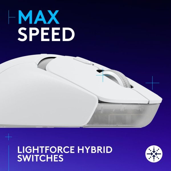 Logitech G309 LIGHTSPEED Wireless Gaming Mouse, Lightweight, LIGHTFORCE Hybrid Switches, HERO 25K Sensor, 300+ Hour Battery Life With AA Battery, 6 Programmable Buttons, PC & Mac - White, 910-007208 - Image 2