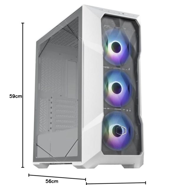 Cooler Master TD500 Mesh V2 Computer Case, ARGB & PWM Hub Included, Type C Connector, Top Removable, 3 x 120mm ARGB Fans, 360mm Radiator Support, Gaming Case, White, TD500V2-WGNN-S00 - Image 6