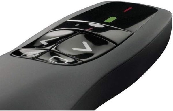 Logitech R400 Wireless Presentation Remote, 2.4 GHz USB-Receiver, Red Laser Pointer, 15-Meter Operating Range, 6 Buttons Intuitive Slideshow, Control Battery Indicator, Black, 910-001356 - Image 3