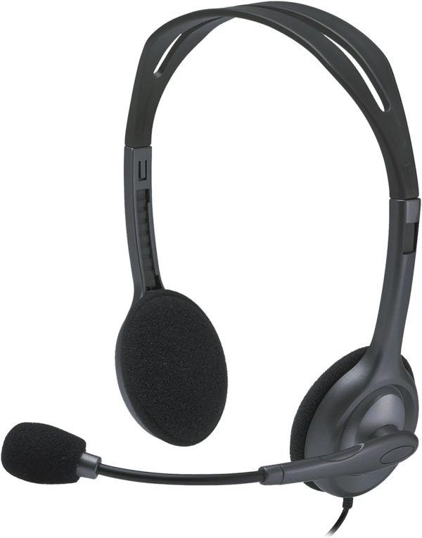 Logitech H111 Wired Headset, Stereo Headphones With Noise Cancelling Microphone, 3.5 mm Audio Jack, Pc/Mac/Laptop/Smartphone/Tablet - Black, 981-000593 - Image 2