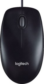 Logitech M100 Wired USB Mouse 3 Buttons 1000 DPI Optical Tracking, For left and right handed users, Compatible with PC, Mac, Laptop - Black, 910-006652 - Image 3