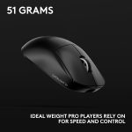 Logitech G PRO X SUPERLIGHT 2c wireless gaming mouse, 53 g pro-grade compact mouse with 5 programmable buttons, USB-C charging, 44K DPI sensor, up to 8 kHz polling for PC/Mac, Black, 910-007532 - Image 8