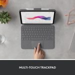 Logitech Combo Touch Detachable iPad Keyboard Case (10th gen and A16) with Large Precision Trackpad, Full-Size Backlit Keyboard, and Smart Connector Technology, Arabic Layout, Grey, 920-011379 - Image 5
