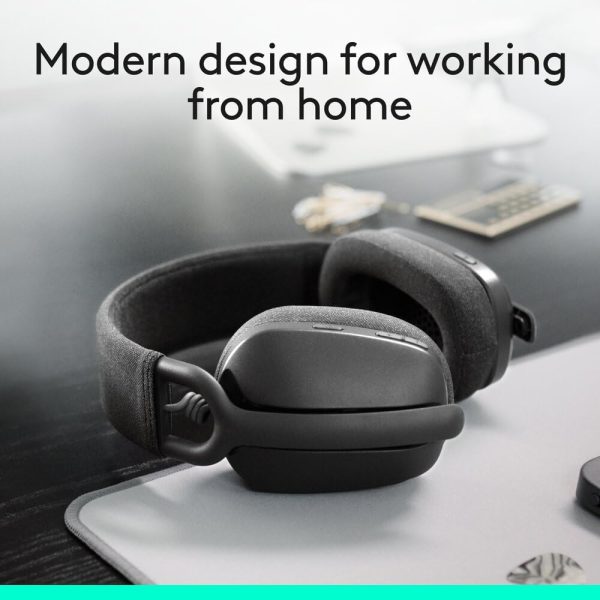 Logitech Zone Vibe 100 Lightweight Wireless Over-Ear Headphones with Noise-Cancelling Microphone, Advanced Multipoint Bluetooth Headset, Works with Teams, Google Meet, Zoom, Mac/PC - Graphite, 981-001213 - Image 3