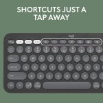 Logitech Pebble Keys 2 K380s, Multi-Device Bluetooth Wireless Keyboard with Customisable Shortcuts, Slim and Portable, Easy-Switch for Windows, macOS, iPadOS, Android, Chrome OS, ARA Layout - Graphite, 920-011867 - Image 4